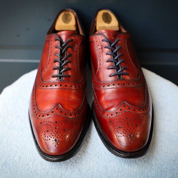 SALE - Allen Edmonds 10-AA McAllister Red Wingtip Oxford Mens Dress Shoes - Picture 1 of 15